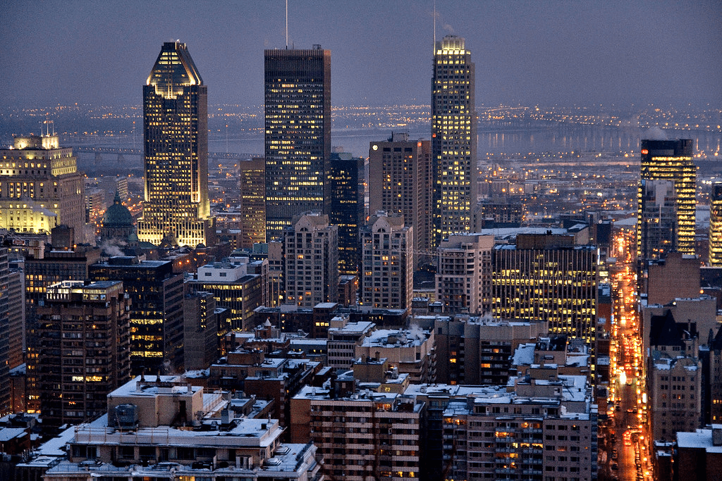 Downtown Montréal in the evening