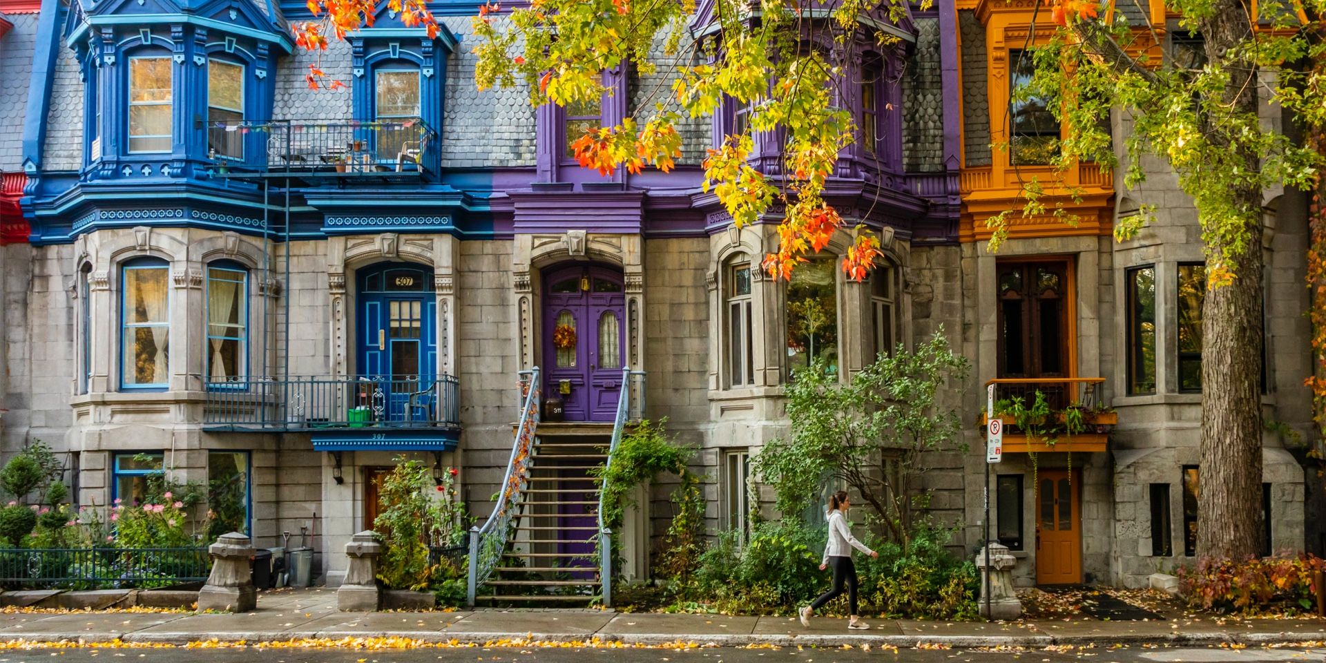 Colourful façades and staircases of the Plateau